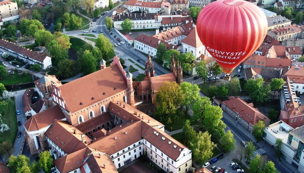 Hot air balloon flight over Vilnius