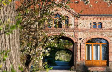 HexenburgbeiDresden Apartment mit Sonnenterrasse, Alkovenbett, Wohn- und Essbereich, Fußbodenheizung und Klimaanlage, Decke - Foto 3