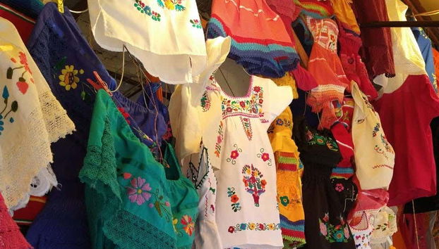 Typical Mexican garments in Xochimilco