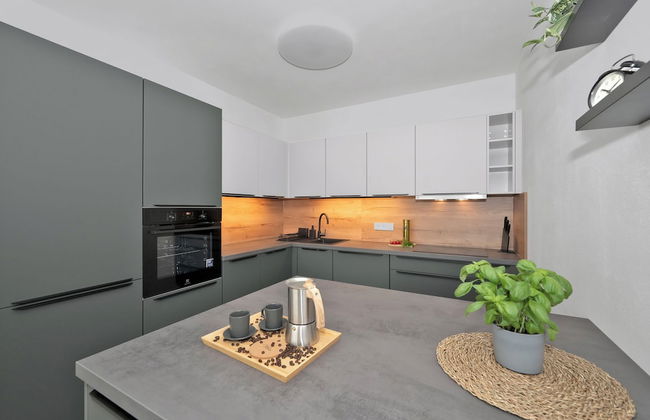 Fully equipped apartments with Terraces, Free garage parking, Netflix & AC - by Apartmány Šlapanice cz - Foto 19