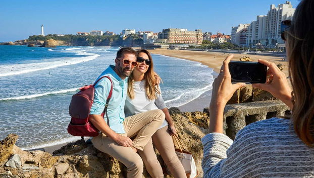 Disfrutando de la visita por Biarritz