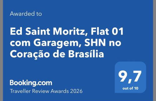 Ed Saint Moritz, Flat 01 com Garagem, SHN no Coração de Brasília - Foto 3