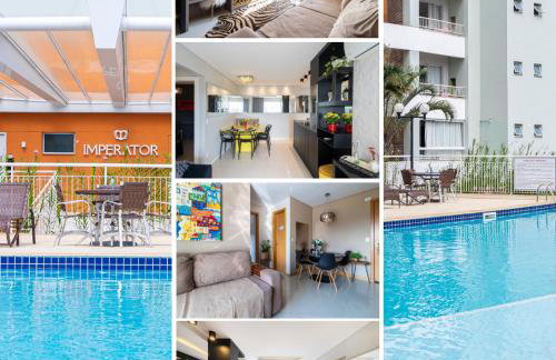 Apto a 10 min da Vila Germânica, dois quartos, salas de estar e jantar, cozinha completa, sacada com churrasqueira, Wi-Fi, Piscina, academia, mercadinho 24 horas e Vaga de garagem - Foto 1