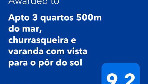 Apto com churrasqueira 500m do mar com vista da salaSacada para horizonte - Foto 5