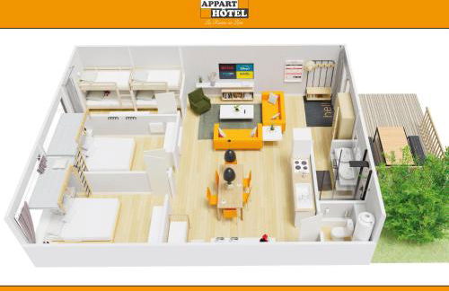 APPART'HÔTEL Les Prés Blondeau, 1 à 10 personnes, 3 chambres, Terrasse, Parking privé, Wifi, Arrivée autonome 24-7 - Photo 2