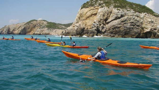 Durante el tour en kayak por Villanueva y Geltrú