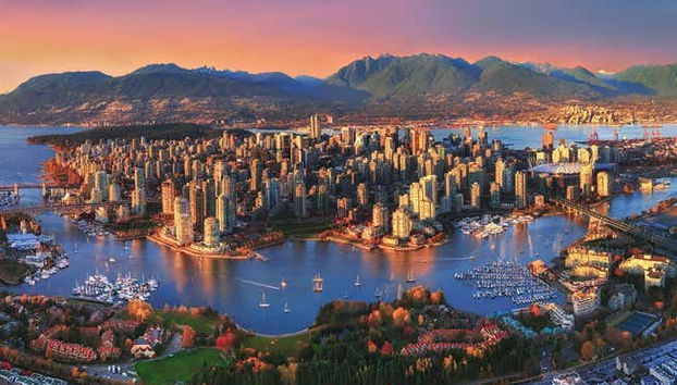Viste su Vancouver al tramonto