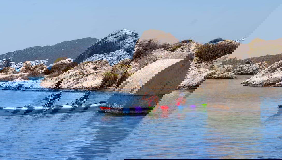 Desfrutando do tour de caiaque