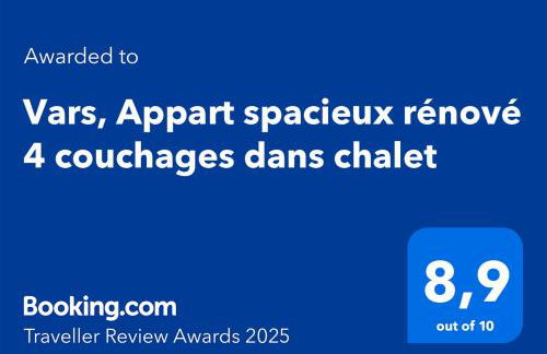 Vars, Appart spacieux rénové 4 couchages dans chalet - Foto 18