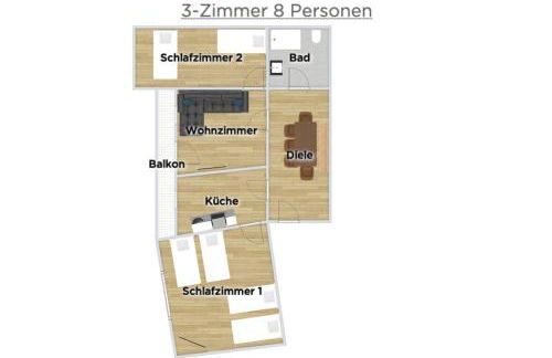 3-Zimmer Apartment 88 qm bis zu 8 Personen - Foto 37