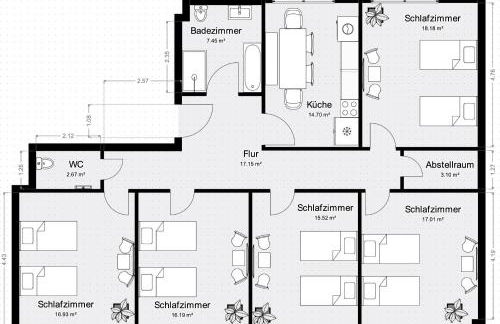 Premium Quartier One - Ideal für Familien & Teams, 5 Zimmer, 2 Parkplätze - Foto 36