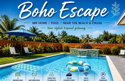 Modern Boho 3BR Escape with Pool & King Bed Near Beach - Foto 25