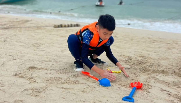 Disfrutando de un día de playa