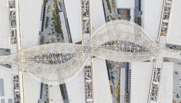 Vue aérienne d'un centre commercial de Koweït