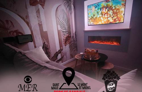 MRODBNB - Appart Neuf - Aperçu Mer - 25m Plage & Resto - Ciné - cheminée - Popcorn - Foto 4