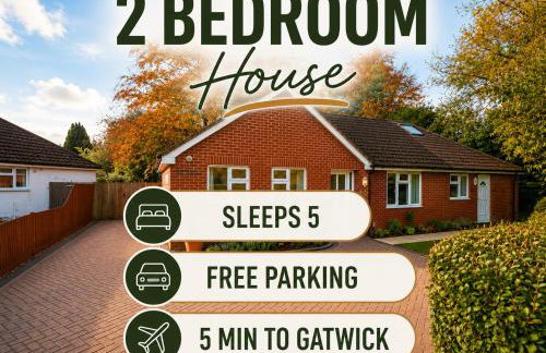 2 Bedroom-House-Sleeps 5 In Front Horley Station -Near Gatwick Airport - Foto 1