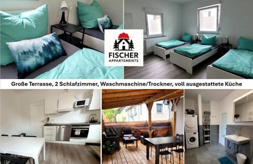 Fischer Apartment 1 - moderne Monteurs- & Ferienwohnung mit 2 Schlafzimmern - neu renoviert mit großer privater Terrasse - Foto 1