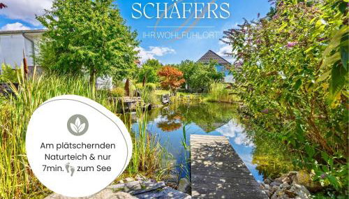 Schäfers - Ihr Wohlfühlort - Hochwertige Ausstattung, Naturgrundstück mit Bachlauf, Terrassen, WLAN, Parken - an 2 Seen bei Leipzig - Foto 3, Garden, Garden view