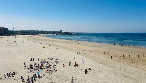Vista aérea de la playa de Matosinnhos