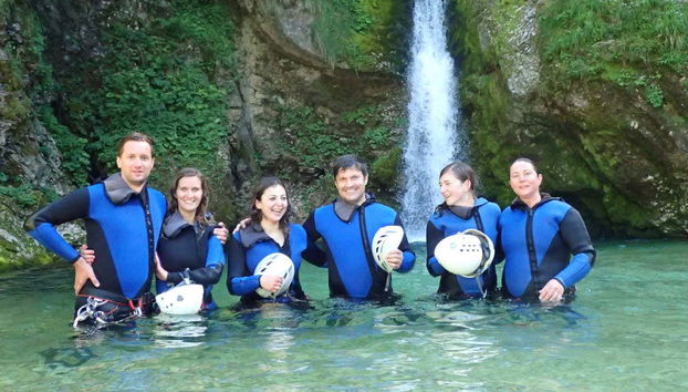 Group photo on the canyoning activity