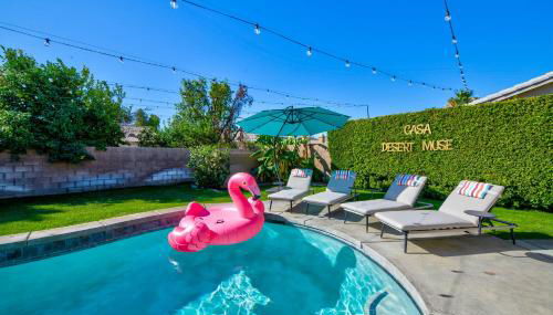 Casa Desert Muse with Heated Pool Spa Firepit Mini Golf and Games - Photo 2, Garden, sunbed