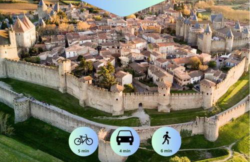 Vue imprenable cité Carcassonne - 4 personnes - Foto 17