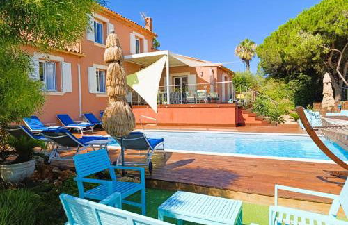 Superbe Villa 5 étoiles Presqu'Île de Giens la Madrague Rita la Villa d'Or vue mer piscine - Foto 6