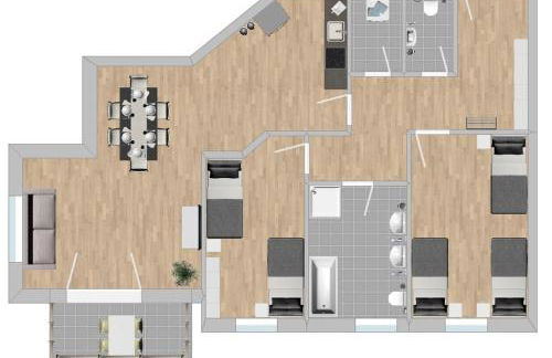 MAX117 moderne Monteurwohnung mit Balkon - Foto 13