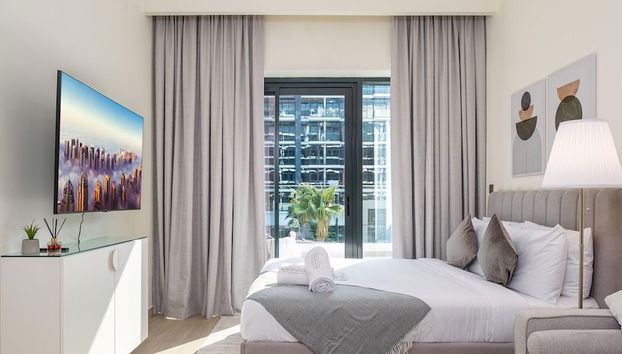 10mins From Dubai Mall Studio With a Large Balcony - Foto 4, Habitación