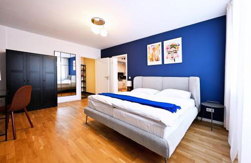 Rosengarten Apartments Fürth, Moderne Serviced Apartments in Citylage, ganze Ferienwohnung 50 m2, nahe Nürnberg, Metro, Sauna, Frühstück & Parkplatz - Foto 12