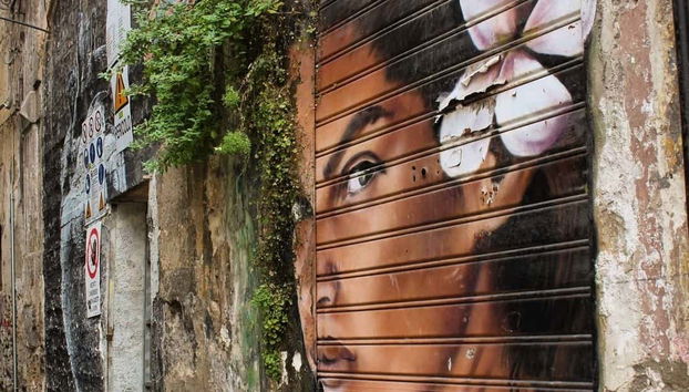 Osservando l'arte urbana della città