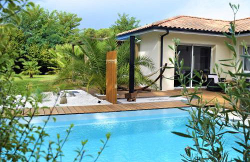 Villa de charme avec piscine privée et clim 8 pers près du lac de Parentis - Foto 1