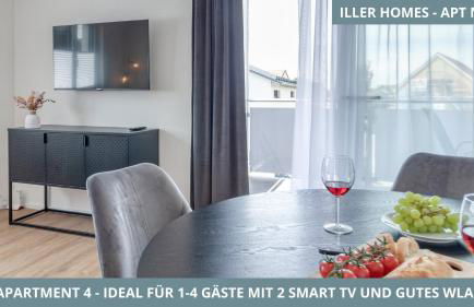 Iller Homes - 5 x Moderne Fewos je 1bis2 oder 1bis4 Pers mit Küche u Balkon - Parkplätze vorhanden - Foto 46