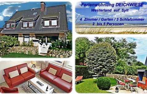 4-ZIMMER-FERIENWOHNUNG DEICHWIESE -Westerland-Sylt - Garten - Terrasse - 3 Schlafzimmer - 2 - 5 Pers - Foto 1