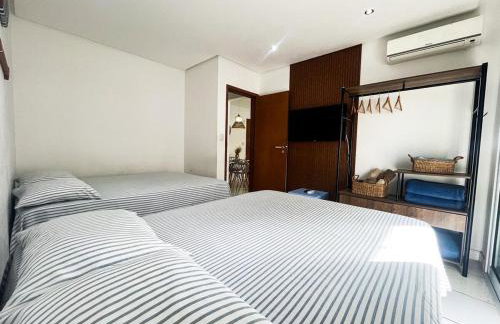 Onda76 Ap temporada Praia Grande Beira Mar churrasqueira carvão - Foto 27