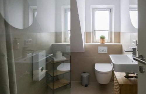 Modernes, zentrales Apartment mit Boxspringbett und Waschmaschine - Foto 25