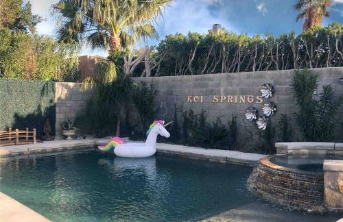 Mineral Saltwater Solar heated Pool & Spa Oasis with mountain views and Koi pond - Foto 43