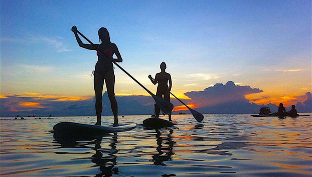 Durante el tour de paddle surf