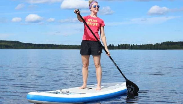 Practicando paddle surf