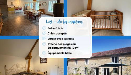 Maison renovee en pierres séjour spacieux avec jardin et terrasse aménagée près Omaha beach & Bayeux à 5mn de la mer tous commerces - Foto 5