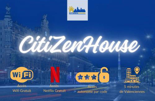 CitizenHouse Anzin - 4 Studios - 15 à 36m2 - Jardin - Terrasse - Accès autonome - WiFi - Netflix - Foto 8