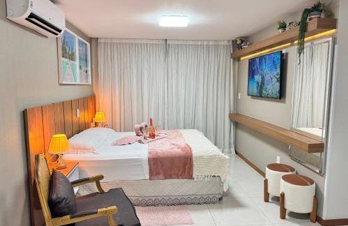 Magnífico APARTAMENTO de Charme - 3 quartos AR CONDICIONADOS SPLIT - Beira Mar, 2 banheiros, 2 Vagas Garagem, 4 Varandas, 2 Elevadores, Redes para Descanso, Wi-Fi, Air Fryer, Disney Plus, HBO Max, Cadeiras de Praia e Caixa Térmica - Photo 5