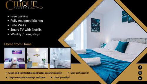 1BR & 2BR Apt -for CONTRACTORS- free PARKING close to EVERTON & ANFIELD stadium, Liverpool City Centre managed by Chique Properties Ltd - Foto 1