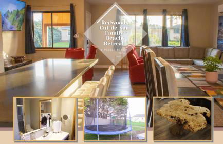 Private Home - Playground, Jumping Mat, BBQ, Darts, Firepit, Gazebo, 4 Smart TVs, White Cotton Bedding, - The Redwood Cul-De Sac Beach Retreat - Foto 1