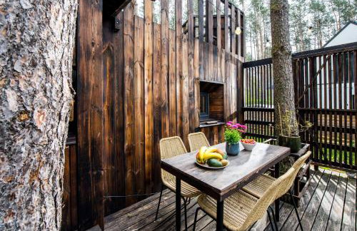 Domek lubiana180 SCANDI wśród drzew JACUZZI SAUNA KOMiNEK i TARAS na dachu jezioro Kaszuby Pieski tylko do 10kg za dodatkową opłatą - Foto 14