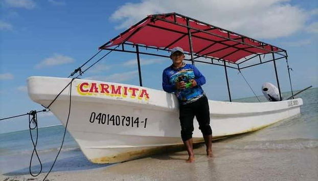 Listos para subir en la lancha