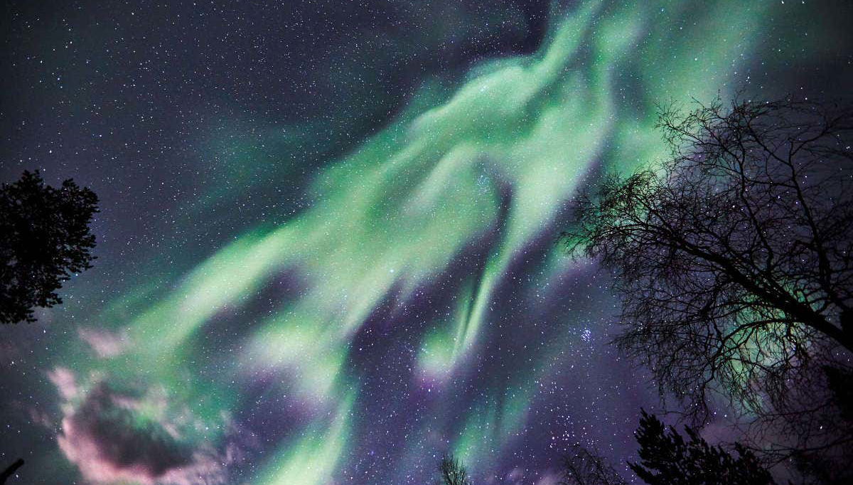 Aurore boreali su Tajukangas