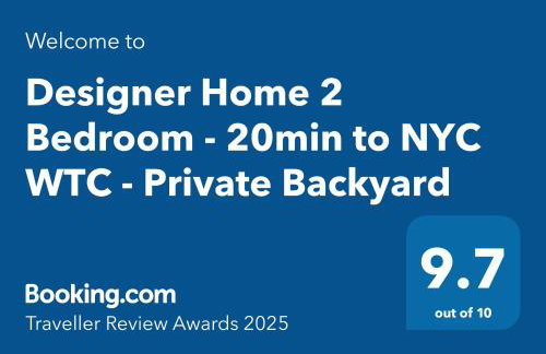 Designer Home 2 Bedroom - 20min to NYC WTC - Private Backyard - Foto 71