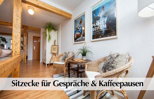 Helle 80m2 Maisonette FEWO mit tollem Balkon ins Grüne, Kingsize Bett, Smart-TV - Nur ein kurzer Spaziergang in die Altstadt und zum Domplatz - Kostenlose Parkplätze in den umliegenden Straßen - Ausgewählte Empfehlungen für Erfurt inklusive - Foto 20