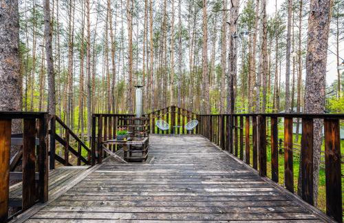 Domek lubiana180 SCANDI wśród drzew JACUZZI SAUNA KOMiNEK i TARAS na dachu jezioro Kaszuby Pieski tylko do 10kg za dodatkową opłatą - Foto 25